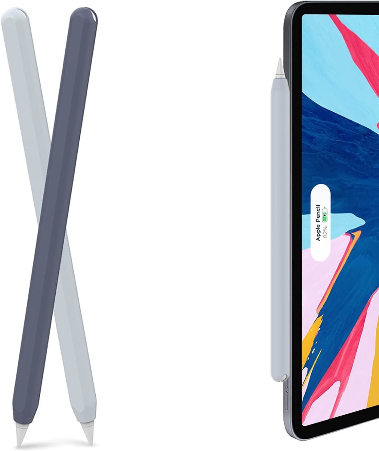 AhaStyle Funda para Apple Pencil 2 y Apple Pencil Pro (2024) | Silicona Magnética Ultrafina con Doble Toque Compatible - Medianoche / Azul